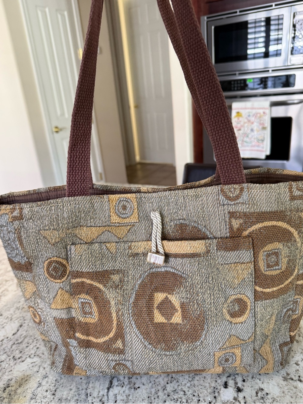 Textile Tapestry Purse Bag Boho Bookbag Satchel Tote Fabric Y2K Grannycore Boho